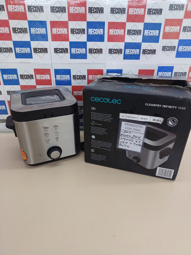 Freidora Eléctrica Cecotec CleanFry Infinity 1500 – 1,5 L, 900W, Filtro OilCleaner, Cubeta Antiadherente